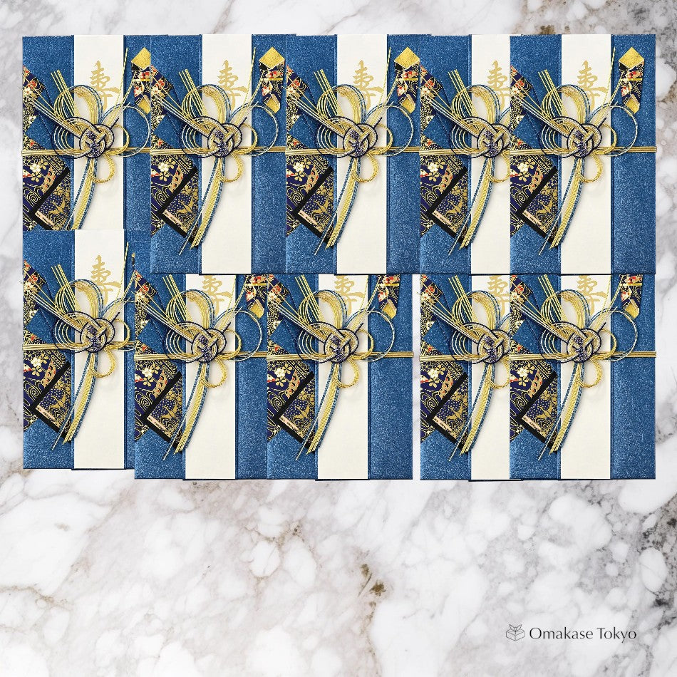 Maruai Wedding Celebration Envelope – Large Gold & Blue