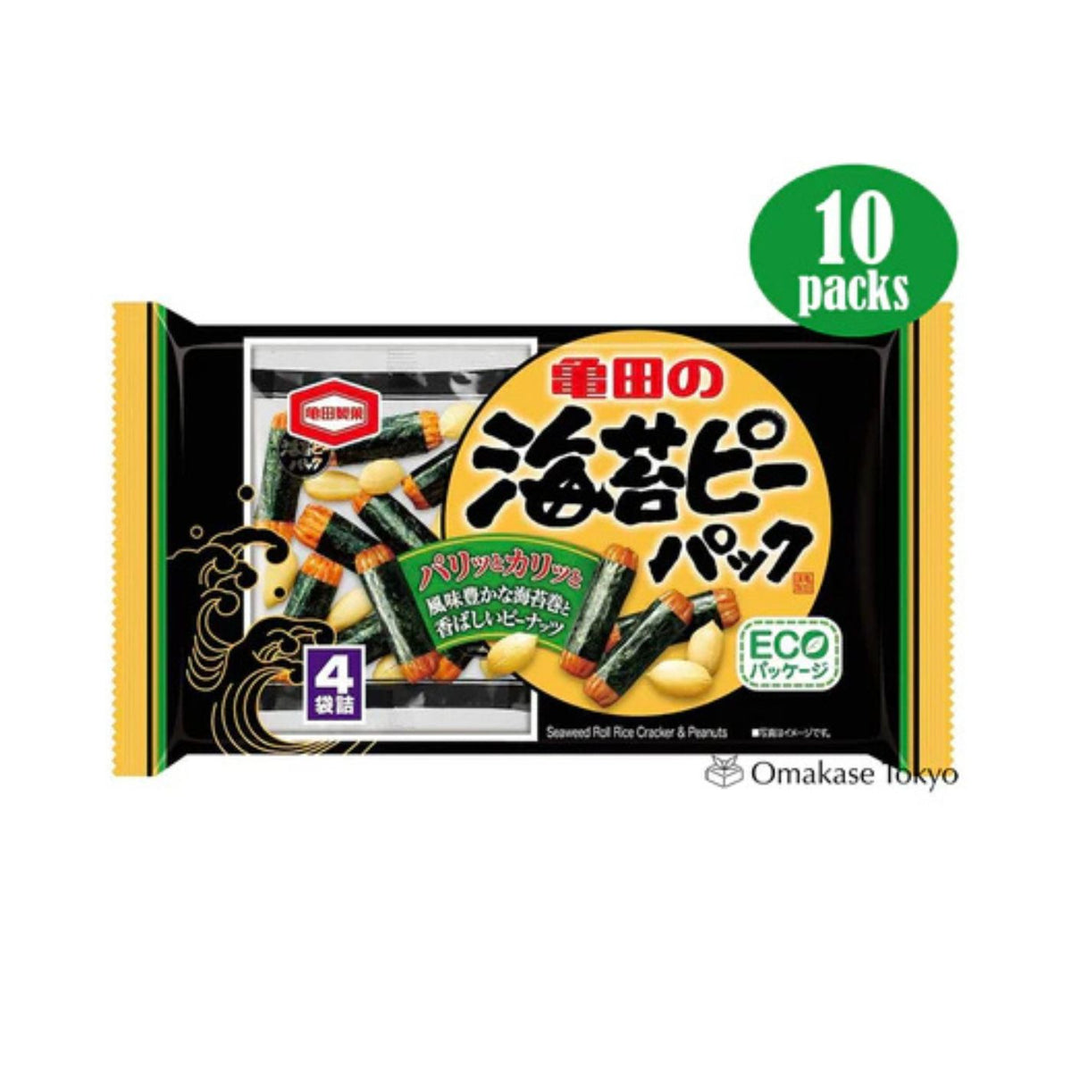 Kameda Nori Crackers de riz aux algues et mélange de cacahuètes 10 paquets