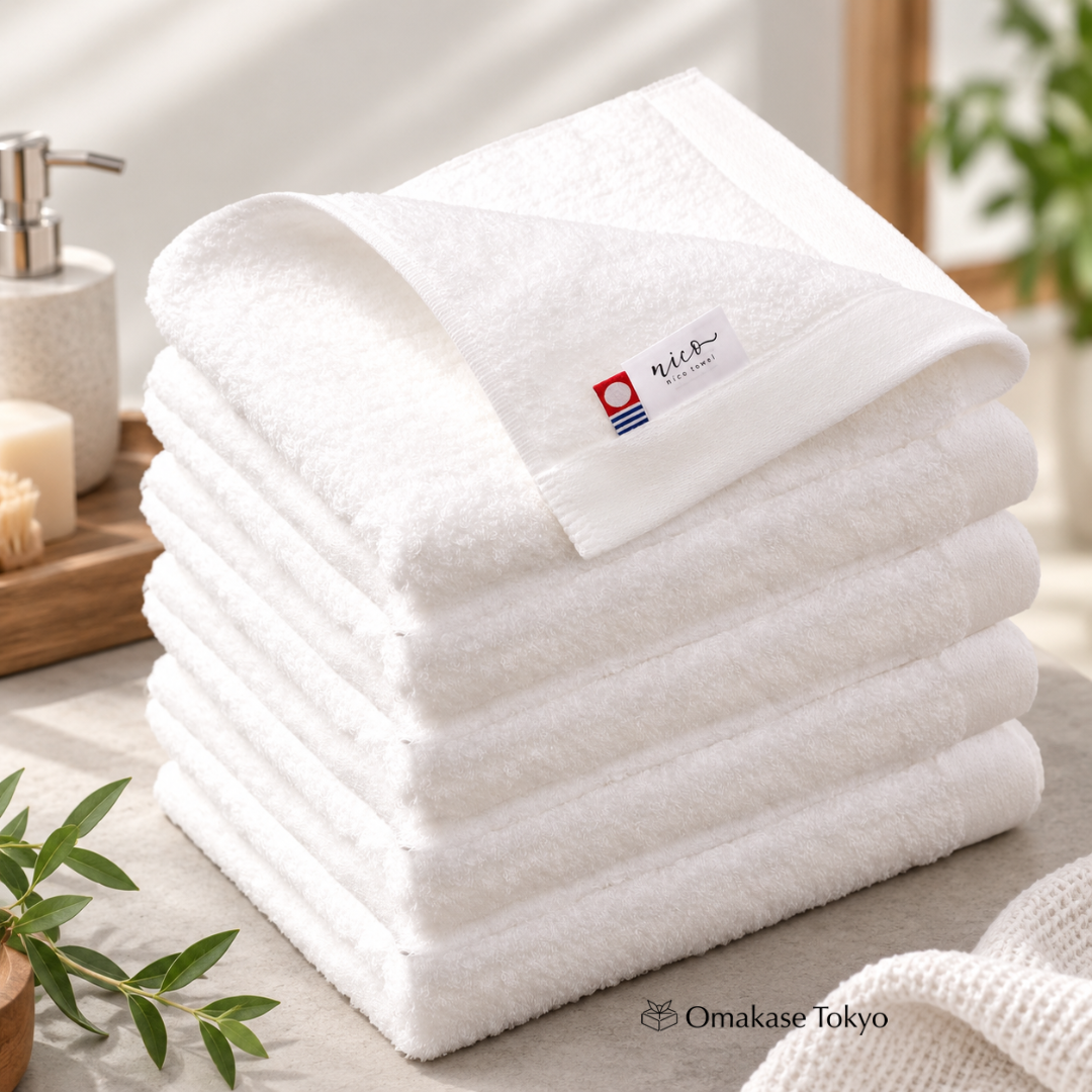 Japanese Exfoliating Towel – Imabari Nico Face Towels Set of 5