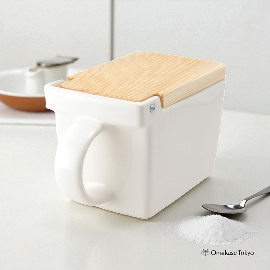 ZERO JAPAN Récipient de Cuisine Blanc BST17 WH Boîte à Sel