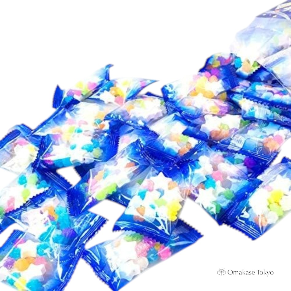 Sachet de Ramune et Konpeito en forme d'étoile, assortis