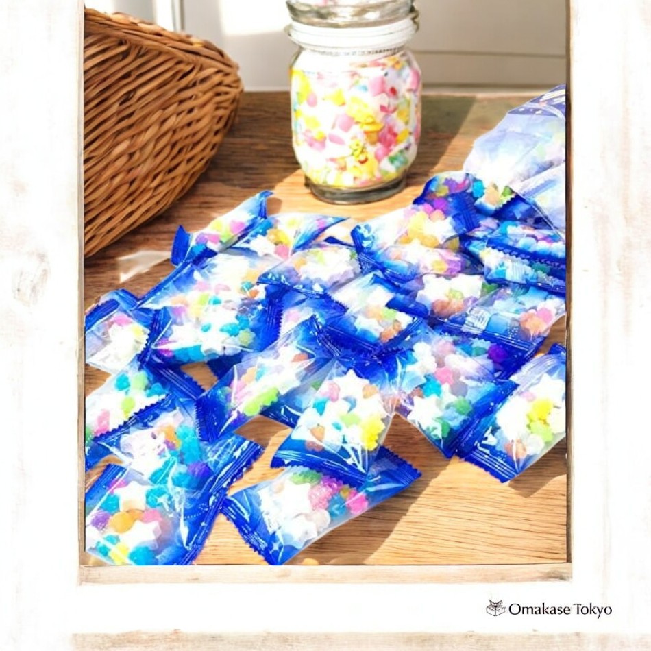 Sachet de Ramune et Konpeito en forme d'étoile, assortis