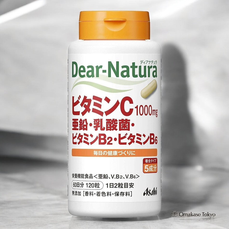 Asahi Dear Natura Multivitamine complète avec vitamine C et zinc 120 comprimés, approvisionnement de 60 jours
