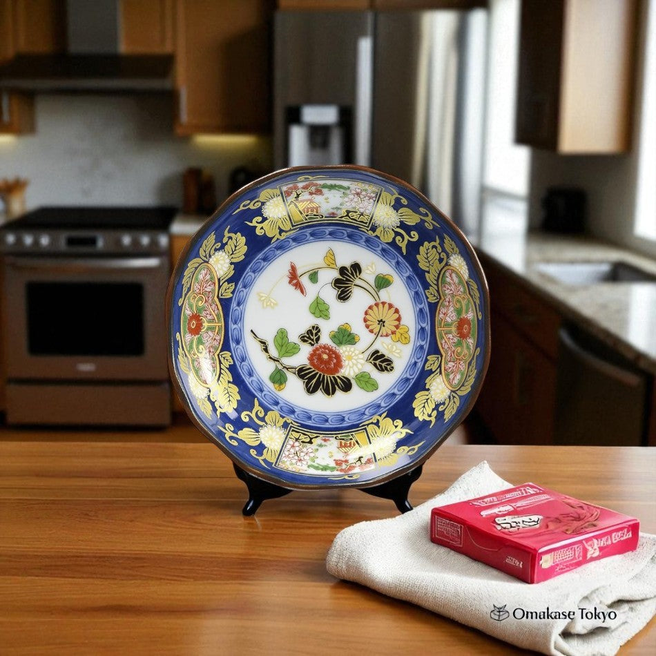 Assiette octogonale Aritayaki Kojo Imari (couleur Monogo Imari)