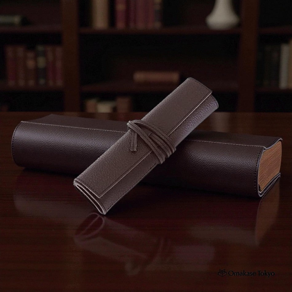 Étui à stylos à rouleau de style Acacia – Cuir véritable