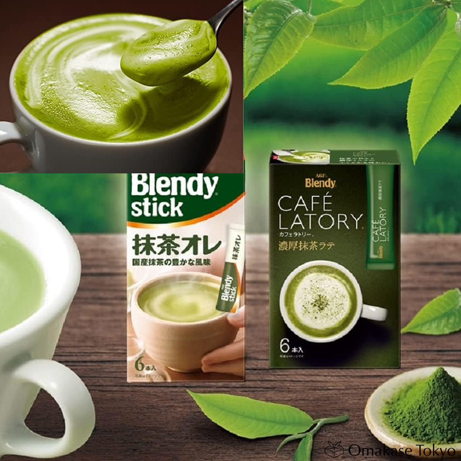 Blendy Cafe Latory Matcha Latte en poudre – 6 bâtonnets