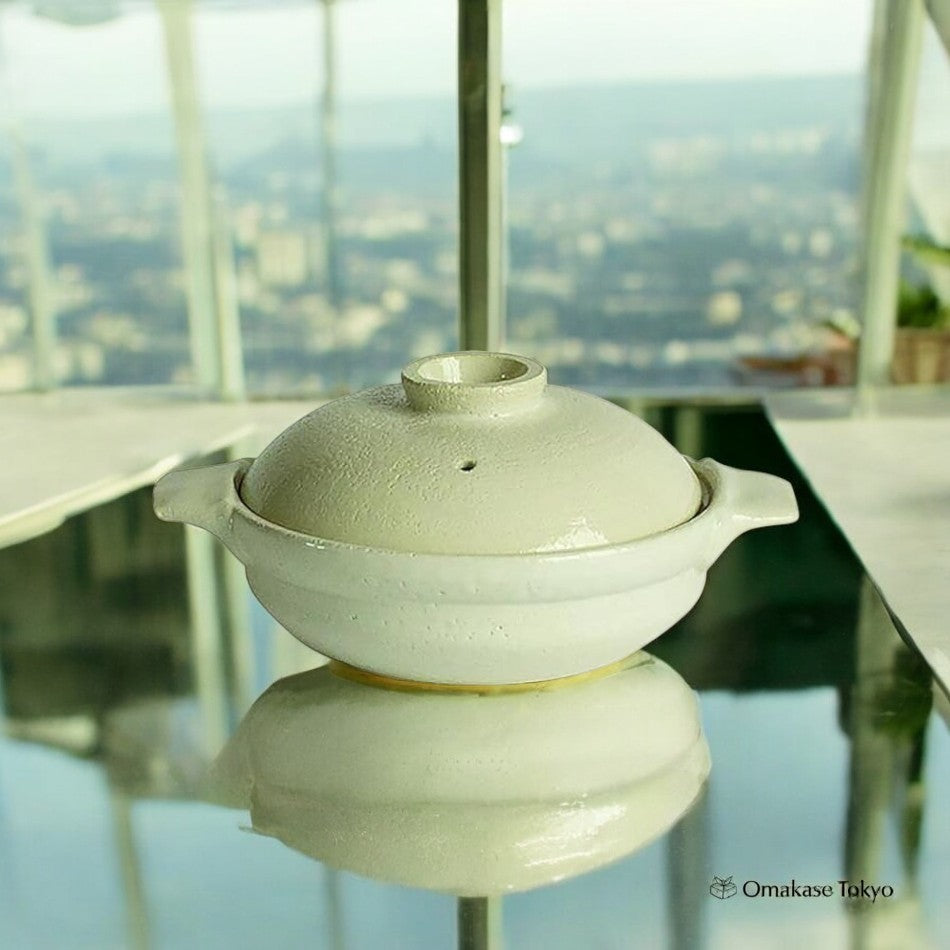 Saji Pottery Banko Ware Pot en faïence Blanc