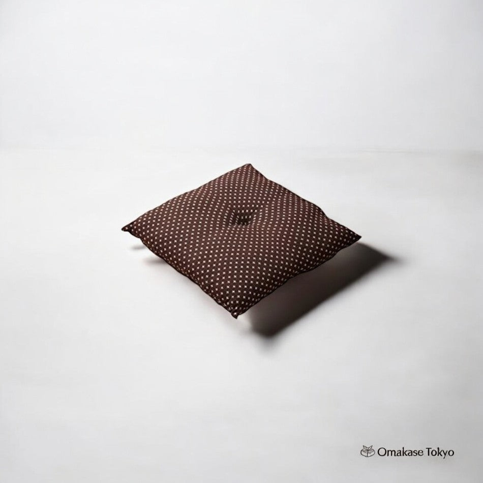Coussin Meisenban Zabuton « Sashiko » – Marron