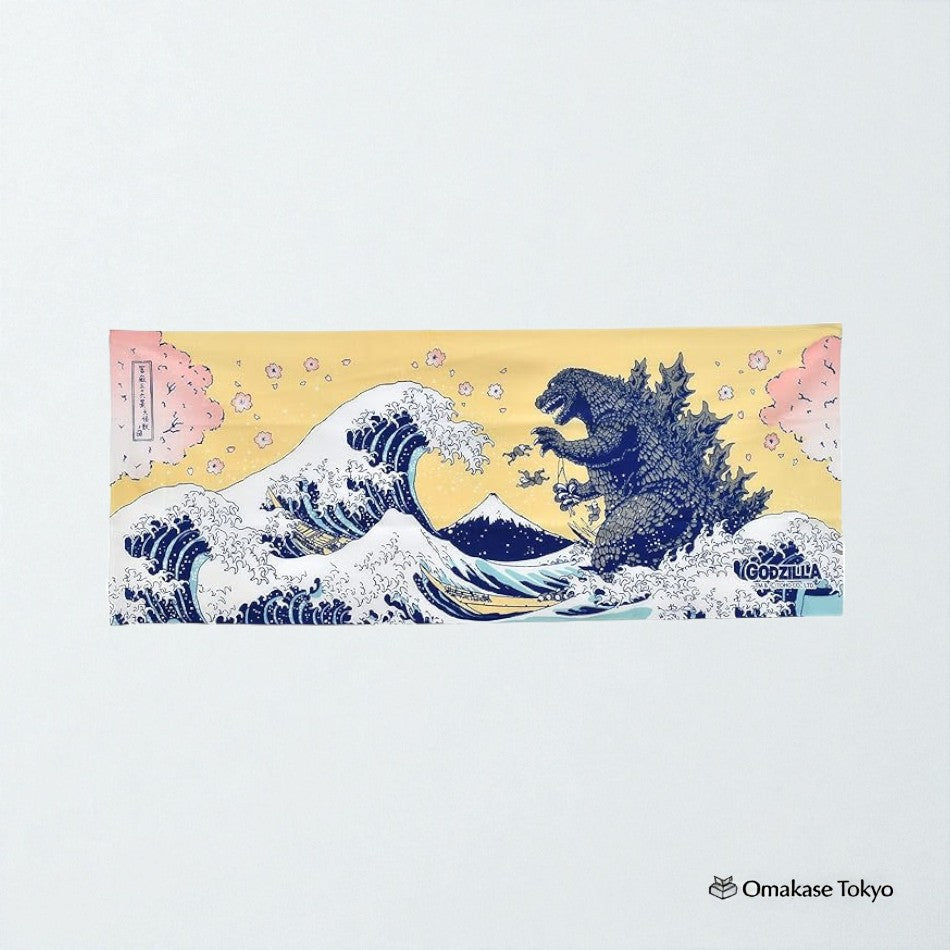 Forkart Godzilla Print Tenugui – Fleur de cerisier Fugaku