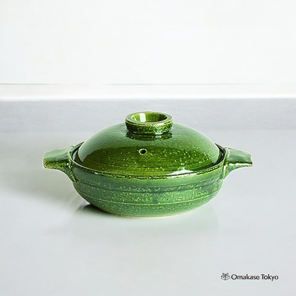 Saji Pottery Banko Ware Earthenware Pot Green