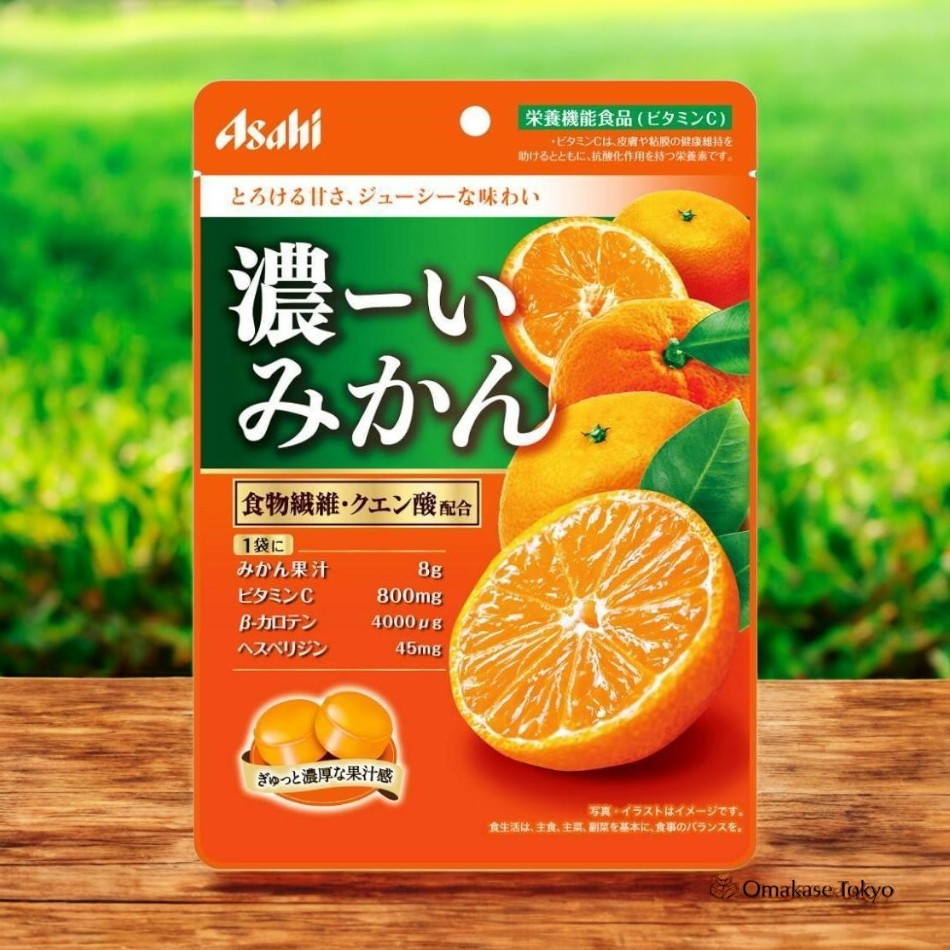 Bonbons juteux à l'orange Asahi Koi Mikan 84g