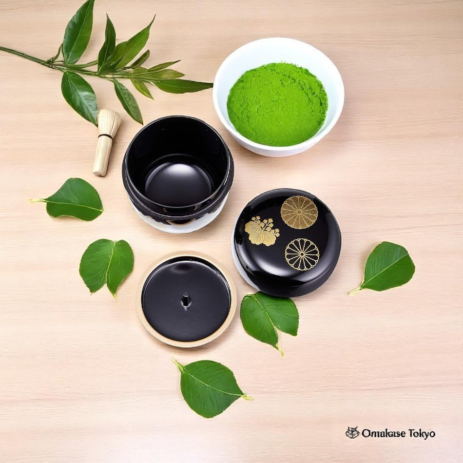 Nakatani Yamanaka Natsume Tea Caddy Noir Kodaiji Makie Outil de cérémonie du thé