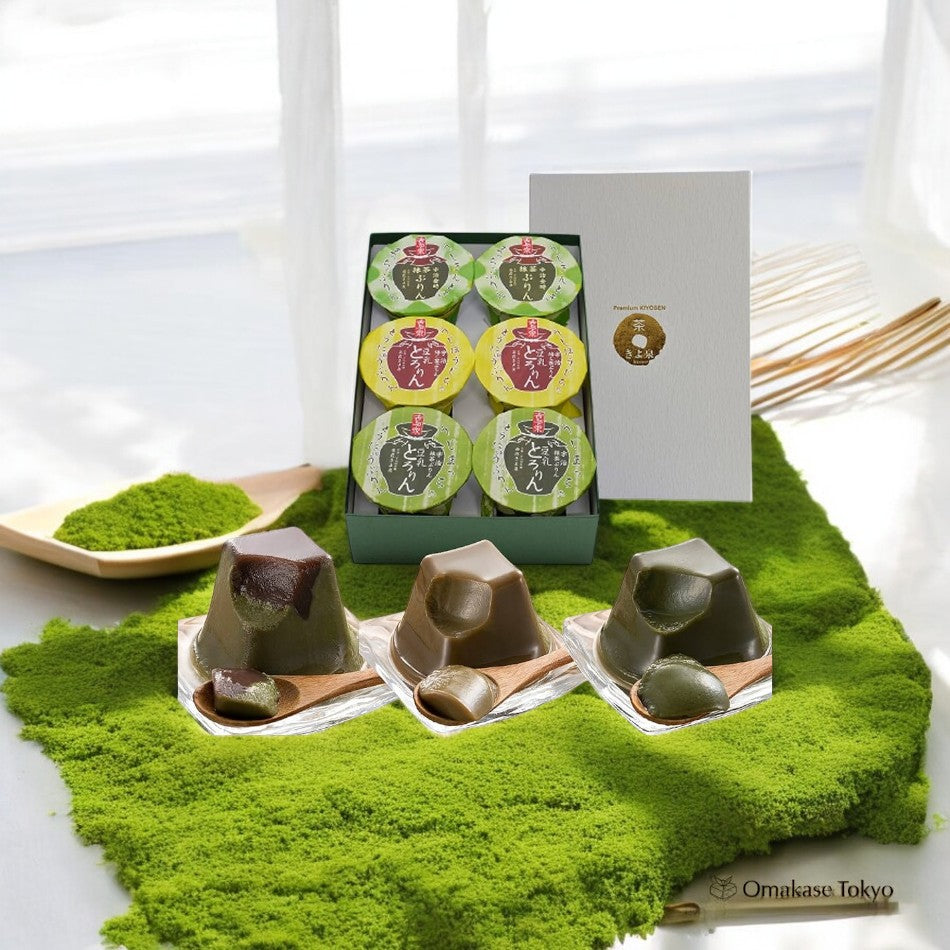 Kiyosen Uji Matcha & Hojicha Pudding, paquet de 6