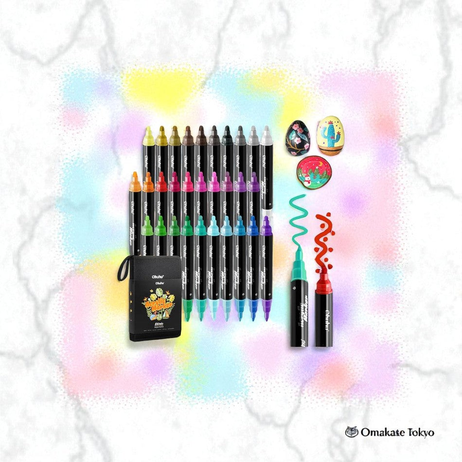 Ohuhu Acrylic Marker Pens 30 pcs Metallic Black and White