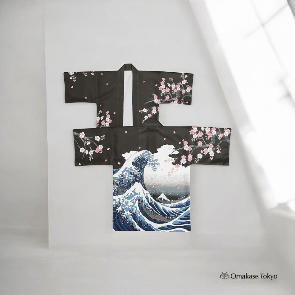 Veste Noren Kobo Happi – Vague blanche et fleur de cerisier