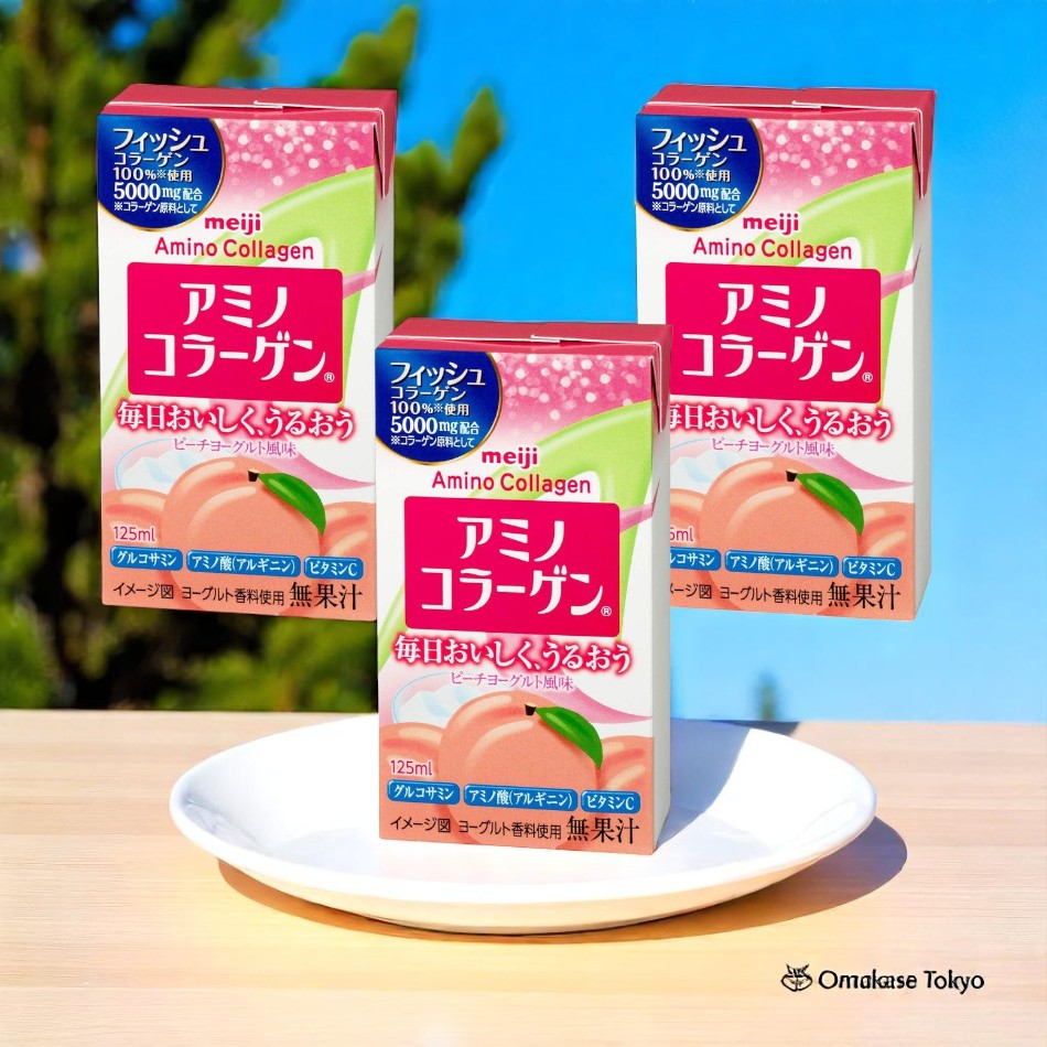 明治 氨基酸胶原蛋白饮品 桃子酸奶 24件装