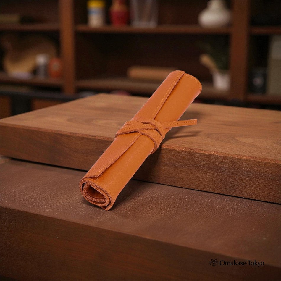 Étui à stylos à rouleau de style Acacia – Cuir véritable