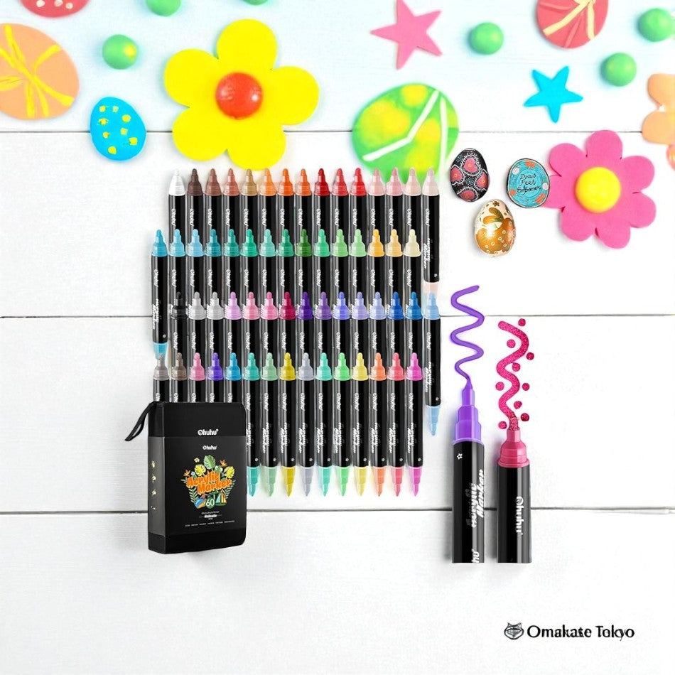 Stylos marqueurs acryliques Ohuhu Basic + Métallique + Couleur fluorescente