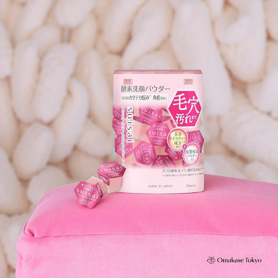 Suisai Beauty Nettoyant en poudre rose clair