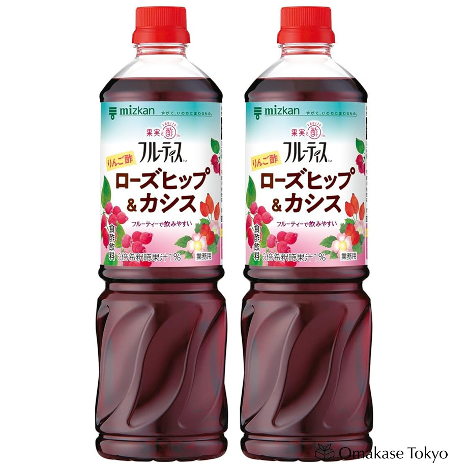 Mizkan Fruitis 玫瑰果和黑醋栗浓缩苹果醋 1000ml x 2 套