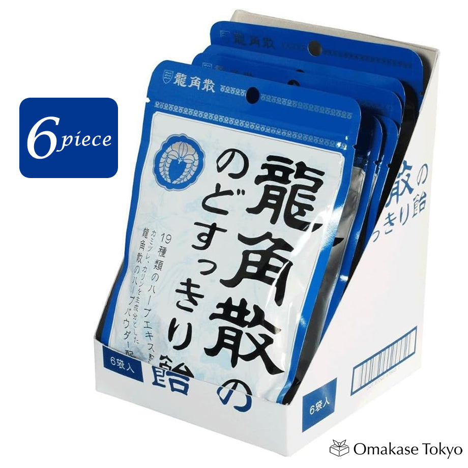 Sachet de bonbons rafraîchissant pour la gorge Ryukakusan 88 g (6 sachets)