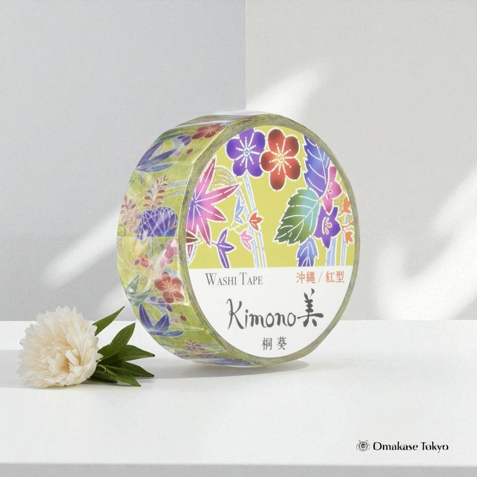 Ruban de masquage japonais Washi Okinawa Bingata Kiriaoi
