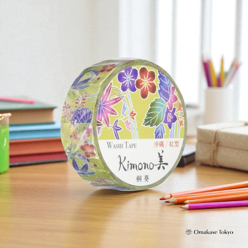 Ruban de masquage japonais Washi Okinawa Bingata Kiriaoi