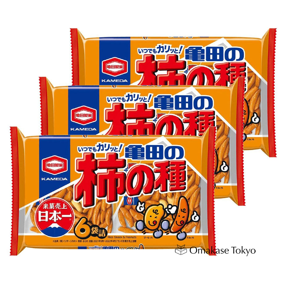 Kameda Kakinotane Snack Rice Crackers with Peanuts (Pack of 3)