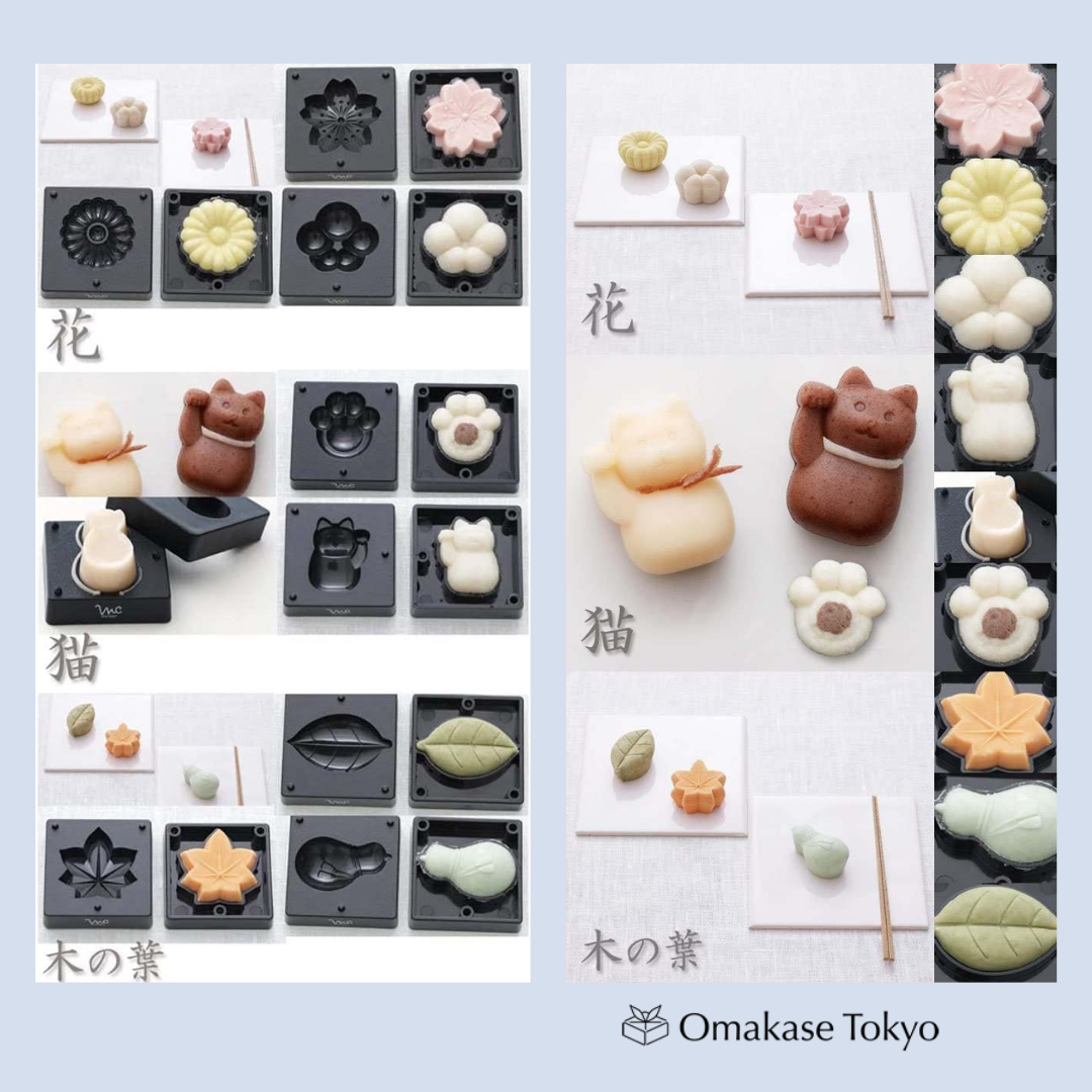 Nerikiri Starter Set Skater Japanese Wagashi Mold set with Anko Sweet Bean Paste