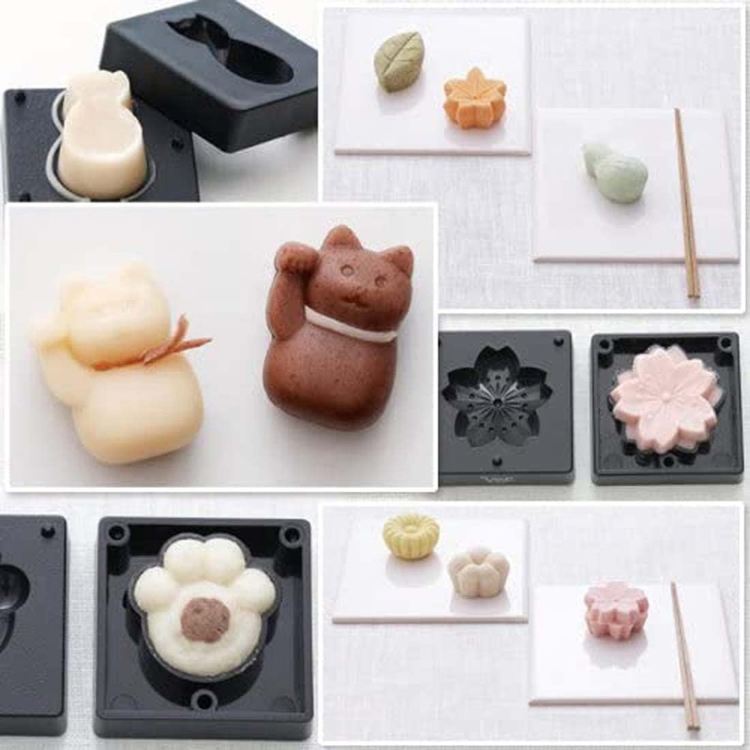 Nerikiri Starter Set Skater Japanese Wagashi Mold set with Anko Sweet Bean Paste