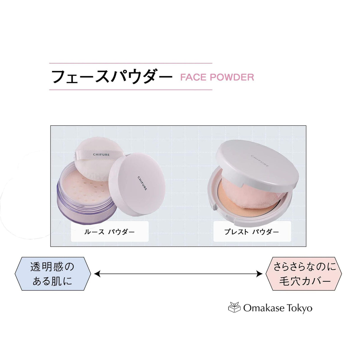 Chifure Pressed Powder Case + Refill 2 Pearly Lucent 8.5G With Puff
