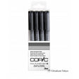 Copic Multiliner Marker Set Noir 4 stylos