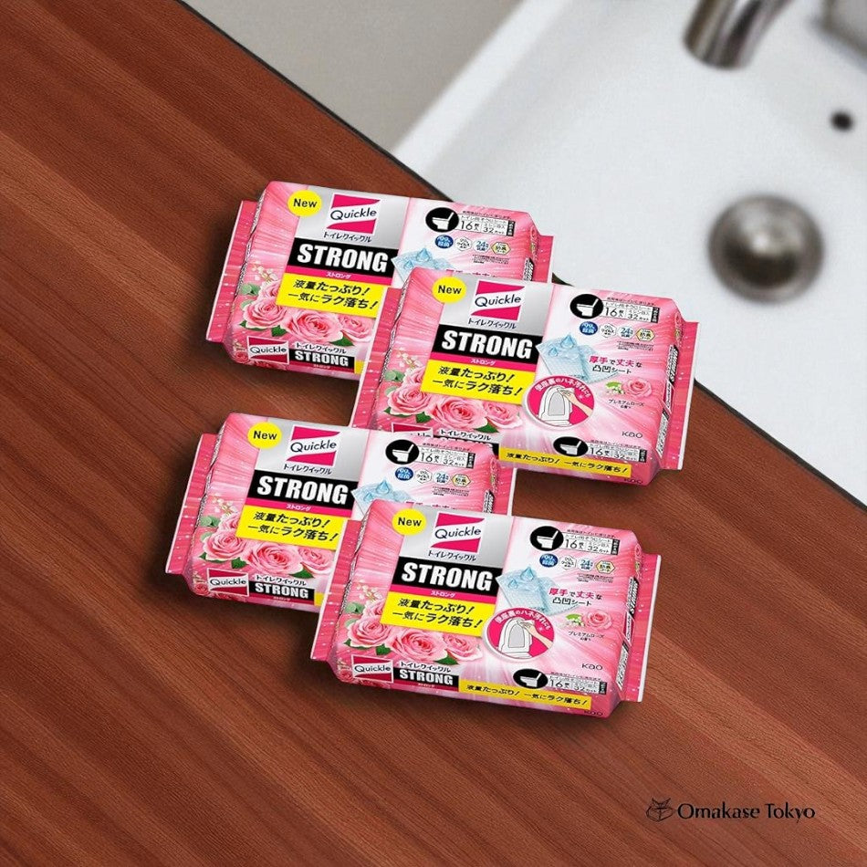 Quickle 马桶座圈湿巾 玫瑰香味 4 片装
