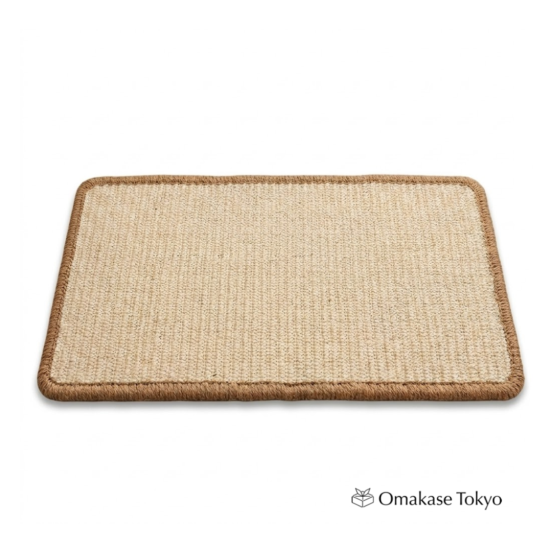 FUKUMARU Cat Scratcher Mat Beige 19.7 x 11.8 in, Natural Sisal