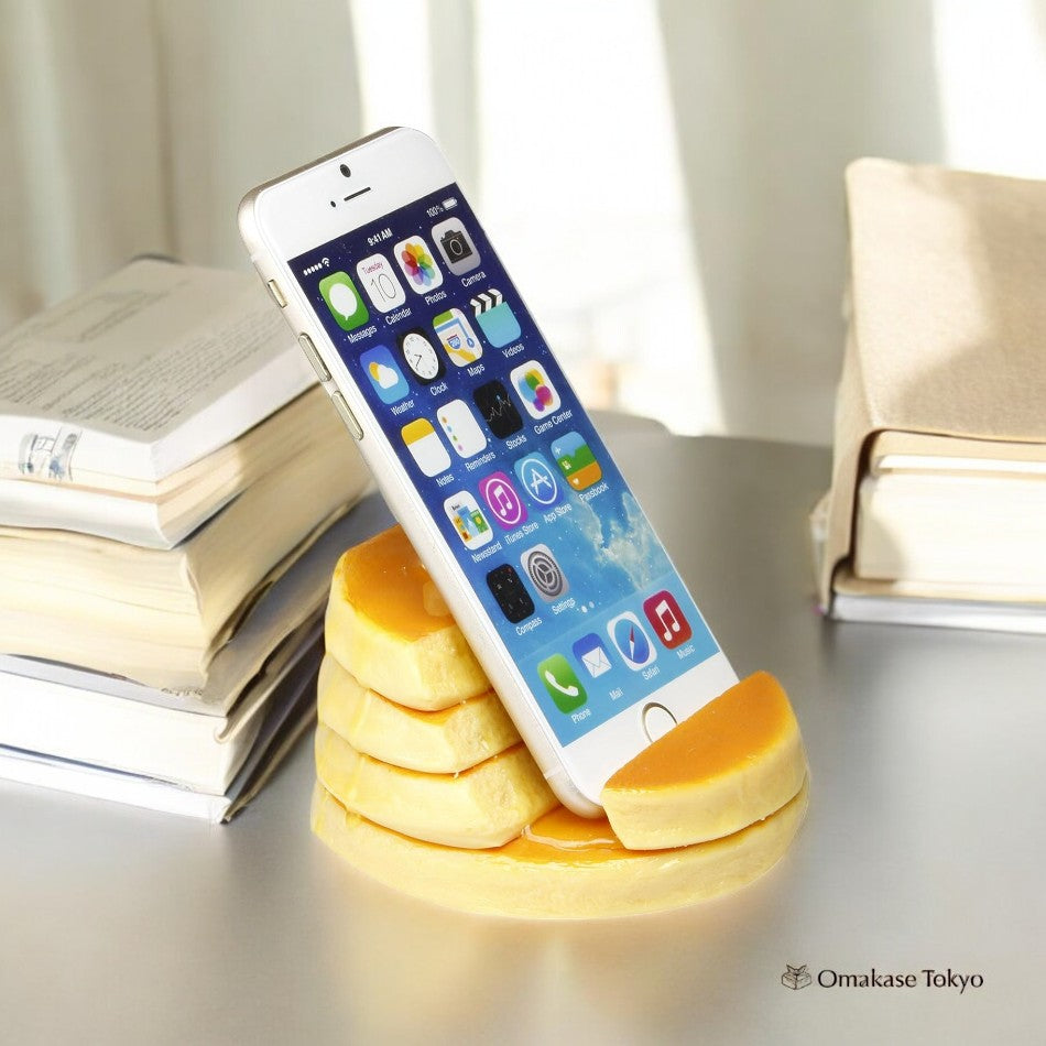 Crêpe pour échantillon de nourriture sur support pour smartphone