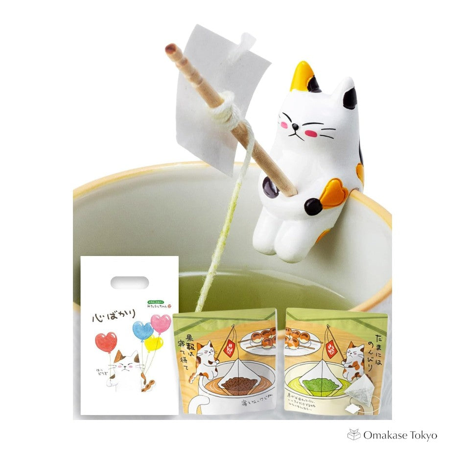 Coffret cadeau sur le thème du chat Arahataen : du thé pour les amoureux des chats