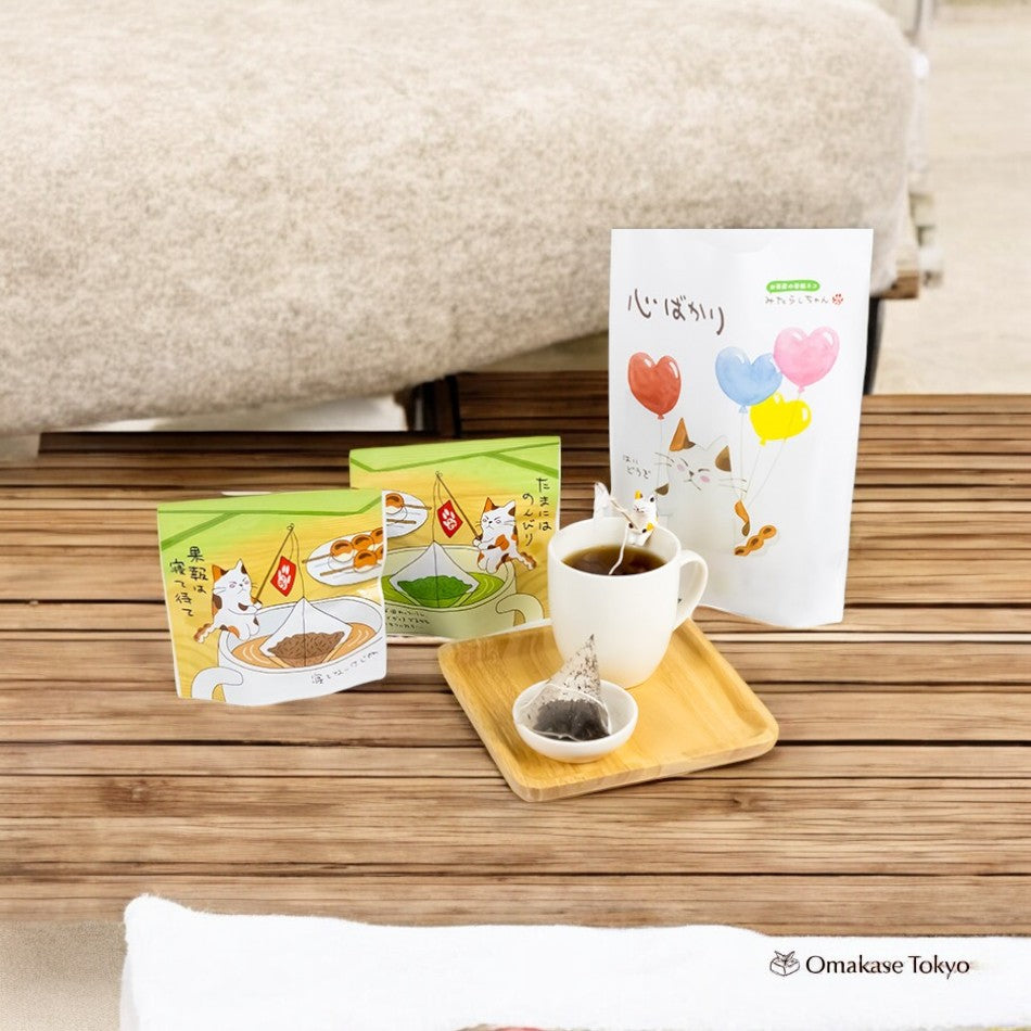Coffret cadeau sur le thème du chat Arahataen : du thé pour les amoureux des chats