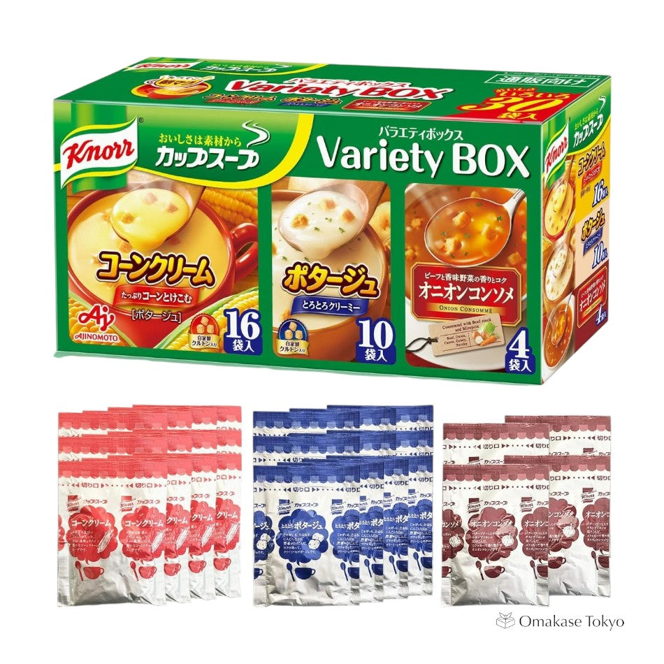 Boîte à soupe de tasses de légumes assorties Knorr Variety (3 saveurs, paquet de 30)
