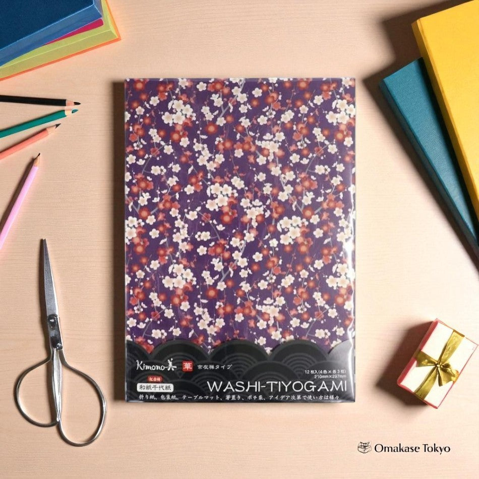 Fleur de prunier japonais Washi Chiyogami