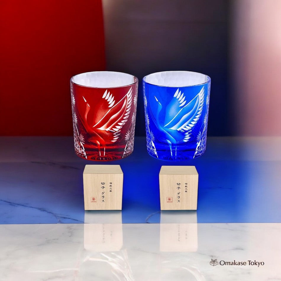 FONYUHUA Verres Rock avec Grue et Chrysanthème