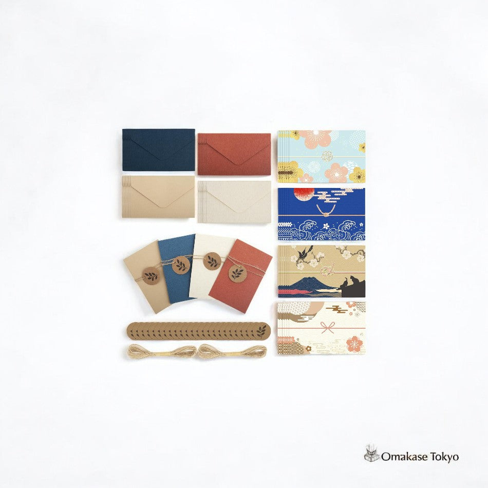 Ensemble de mini cartes à message TEMLUM – Modèle de style japonais