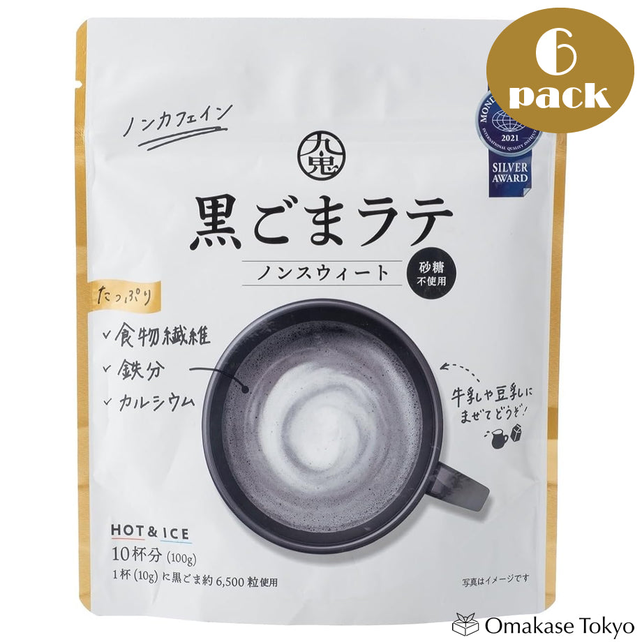 Kuki Industries Latte au sésame noir non sucré 100 g (paquet de 6)