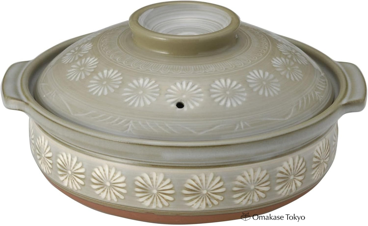 Pot japonais en terre cuite Ginpo Mishima Banko Donabe pour 3 à 4 personnes