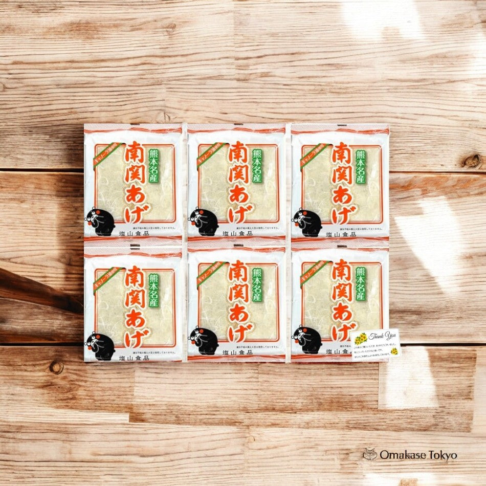 Kumamoto Specialty Nankan Age Tofu (ovale) – 3 feuilles × 6 sacs