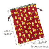 Sac Furoshiki à cordon fait à la main à motif Shiba Inu