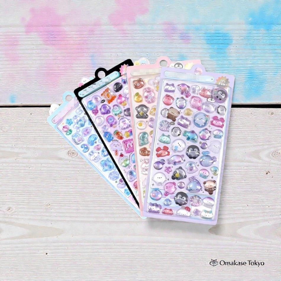 Ensemble d'autocollants 3D Mosasa – Conception de fille mignonne